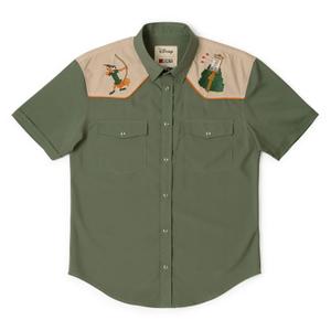 RSVLTS Sherwood’s Most Wanted Roper Short Sleeve Shirt in Green — front view