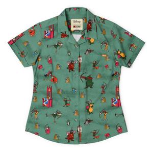 RSVLTS Archrivals Women's KUNUFLEX Short Sleeve Shirt in Green — front view