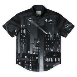 RSVLTS Gotham Knights KUNUFLEX Short Sleeve Shirt in Black — front view