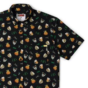 RSVLTS Fright Bites KUNUFLEX Short Sleeve Shirt in Black — front view