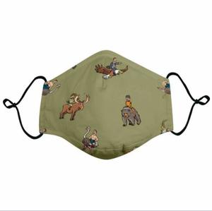 RSVLTS Teddy Riding Things Mask in Green — front view