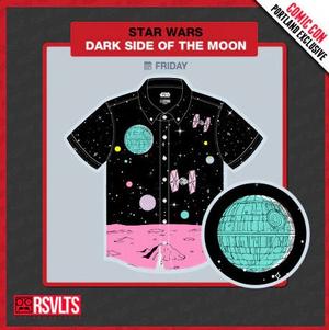RSVLTS Dark Side of the Moon KUNUFLEX Short Sleeve Shirt in Black — front view