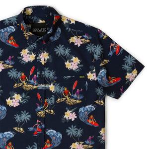 RSVLTS R.I.P. Tide KUNUFLEX Short Sleeve Shirt in Blue — front view