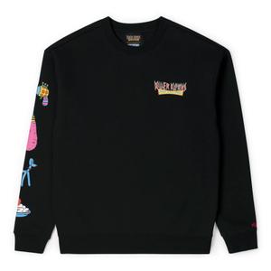 RSVLTS All We Wanna Do Is Kill You Crewneck Sweatshirt in Black — front view