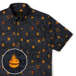 RSVLTS Halloween Rules KUNUFLEX Short Sleeve Shirt in Gray — front view