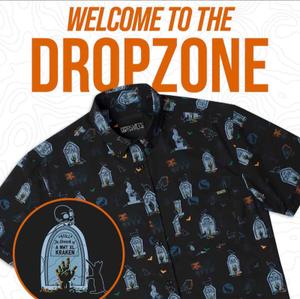 RSVLTS Shop ‘Til You Drop KUNUFLEX Short Sleeve Shirt in Black — front view