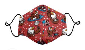 RSVLTS Grills Chills and Bills Mask in Red — front view