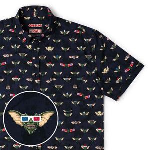 RSVLTS Gremlins & Gizmos KUNUFLEX Short Sleeve Shirt in Black — front view