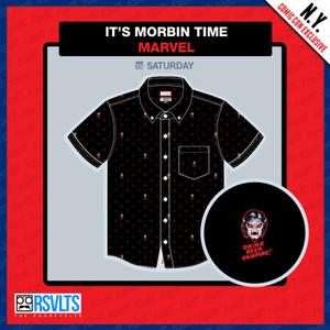 RSVLTS It’s Morbin Time KUNUFLEX Short Sleeve Shirt in Black — front view