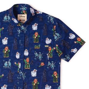 RSVLTS Spirits of the Season KUNUFLEX Short Sleeve Shirt in Blue — front view