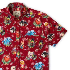 RSVLTS Feels Like Christmas KUNUFLEX Short Sleeve Shirt in Red — front view