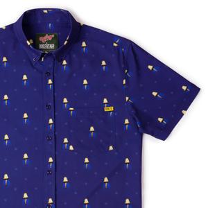 RSVLTS Fra Gee Lay KUNUFLEX Short Sleeve Shirt in Blue — front view