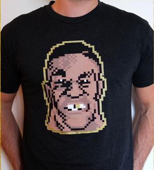 RSVLTS Golden Punch-Out Crewneck Tee in Black — front view