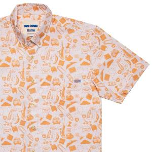 RSVLTS Road Trip KUNUFLEX Short Sleeve Shirt in Orange — front view