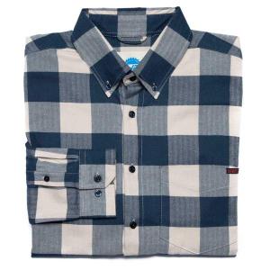 RSVLTS BorlandFlex Navy BorlandFlex Long Sleeve Flannel in Blue — front view