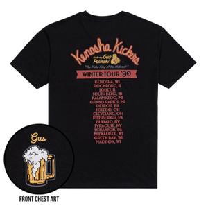 RSVLTS Kenosha Kickers On Tour Crewneck Tee in Black — front view