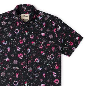 RSVLTS A Flurry of Frights KUNUFLEX Short Sleeve Shirt in Black — front view