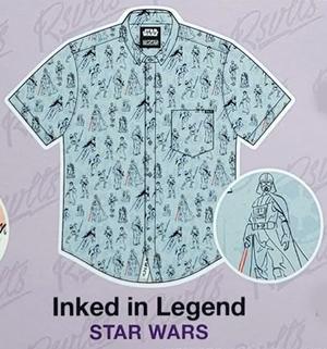 RSVLTS Inked In Legend KUNUFLEX Short Sleeve Shirt in Blue — front view