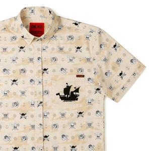 RSVLTS From the East Blue KUNUFLEX Short Sleeve Shirt in Brown — front view