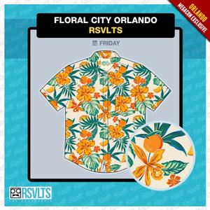 RSVLTS Floral City Orlando 2025 Megacon exclusive colorway KUNUFLEX Short Sleeve Shirt in White — front view