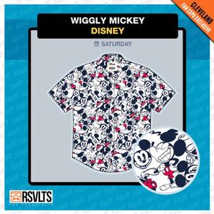 RSVLTS Wiggly Mickey KUNUFLEX Short Sleeve Shirt in White — front view