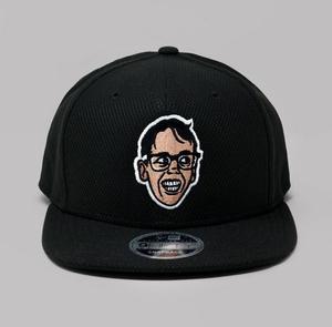 RSVLTS Squints Deep End Snapback Hat in Black — front view