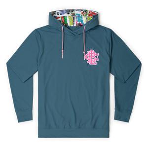 RSVLTS Outta Here Original Performance Hoodie in Blue — front view