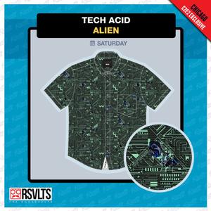 RSVLTS Tech Acid KUNUFLEX Short Sleeve Shirt in Black — front view