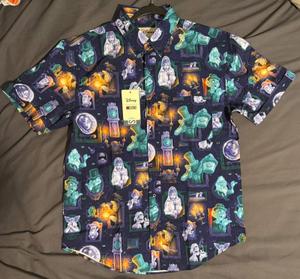RSVLTS The Haunted Mansion KUNUFLEX Short Sleeve Shirt in Purple — front view