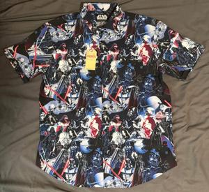 RSVLTS Darth Vader KUNUFLEX Short Sleeve Shirt in Black — front view