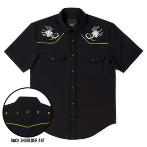RSVLTS Free Hugs Roper Short Sleeve Shirt in Black — front view