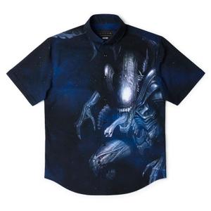 RSVLTS The Perfect Organism KUNUFLEX Short Sleeve Shirt in Black — front view