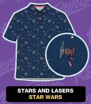 RSVLTS Stars and Lasers All-Day Polo in Blue — front view