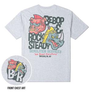 RSVLTS B&R Demolition Crewneck Tee in Gray — front view
