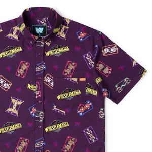 RSVLTS Wrestlemania 41 KUNUFLEX Short Sleeve Shirt in Purple — front view