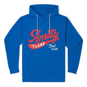 RSVLTS Amity Island Surf Club Performance Hoodie in Blue — front view