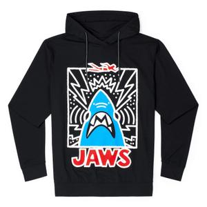 RSVLTS Doodle Shark Performance Hoodie in Black — front view