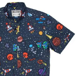 RSVLTS Spaceman KUNUFLEX Short Sleeve Shirt in Black — front view