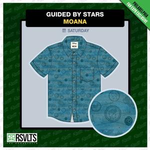 RSVLTS Guided By Stars KUNUFLEX Short Sleeve Shirt in Blue — front view