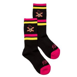 RSVLTS Star Power Crew Socks in Black — front view