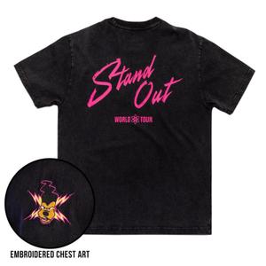 RSVLTS Star Power Crewneck Tee in Black — front view