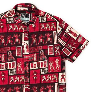 RSVLTS The Spirit of Polynesia (Bamboo) KUNUFLEX Short Sleeve Shirt in Red — front view