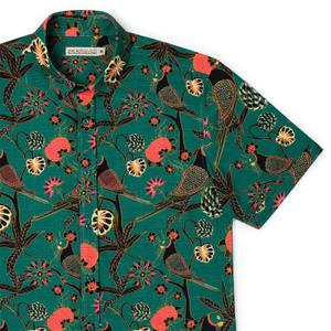 RSVLTS Songbirds (Bamboo) KUNUFLEX Short Sleeve Shirt — front view