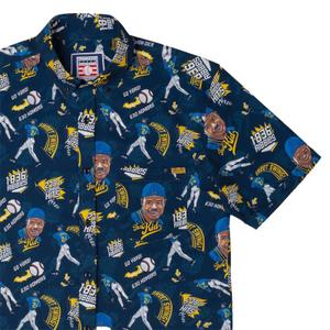 RSVLTS Sweet Swing KUNUFLEX Short Sleeve Shirt in Blue — front view