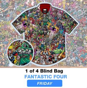 RSVLTS Fantastic Four #700 KUNUFLEX Short Sleeve Shirt in Multicolor — front view