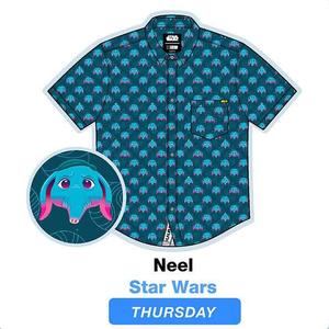RSVLTS Neel KUNUFLEX Short Sleeve Shirt in Blue — front view