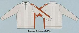 RSVLTS Andor Prison Quarter Zip in White — front view
