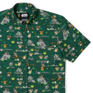 RSVLTS Yub Nub Club KUNUFLEX Short Sleeve Shirt in Green — front view