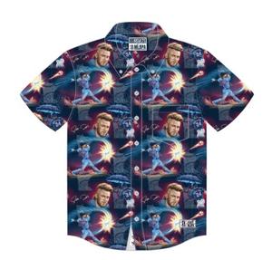 RSVLTS BOR KUNUFLEX Short Sleeve Shirt in Blue — front view