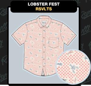 RSVLTS Lobster Fest KUNUFLEX Short Sleeve Shirt in White — front view